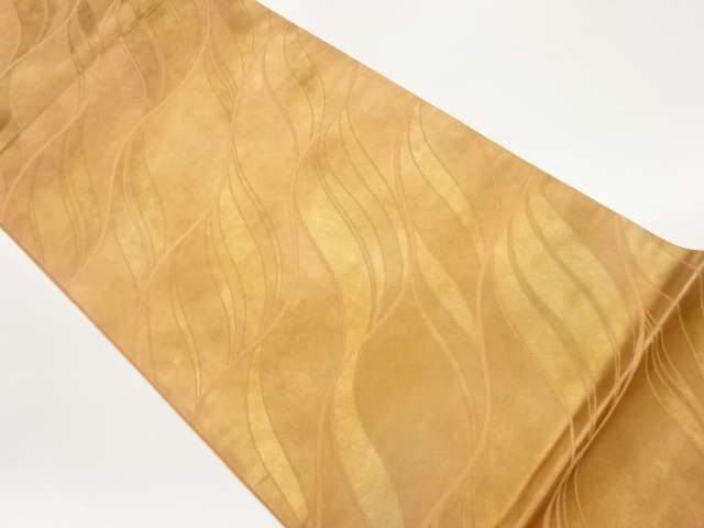 引箔変わり曲線模様織出し袋帯